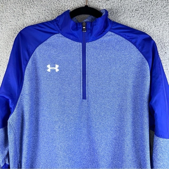 Under‎ Armour Mens Loose Coldgear Royal Performance Fleece Size Medium Blue - Picture 4 of 11